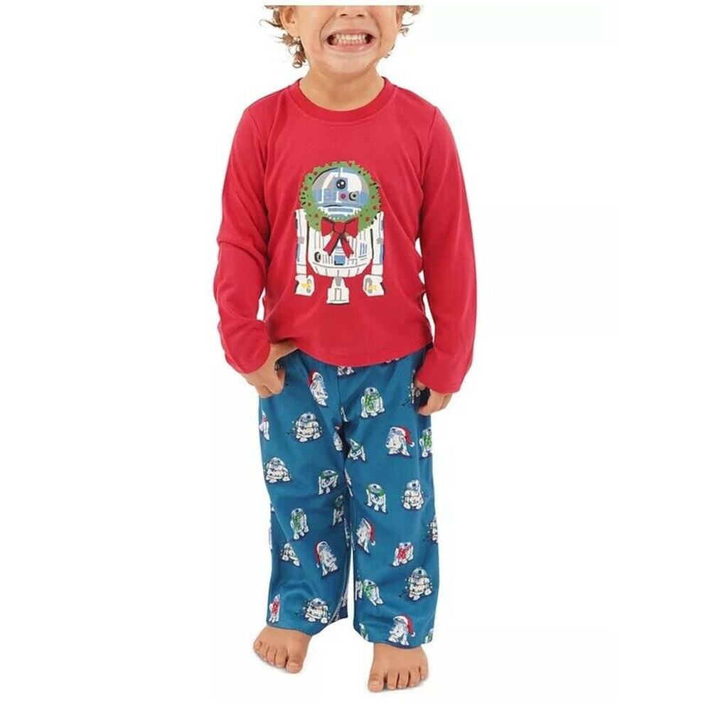 Nite Nite by Munki Munki R2-D2 Holiday Wreath Pajama Set Red Size 3T